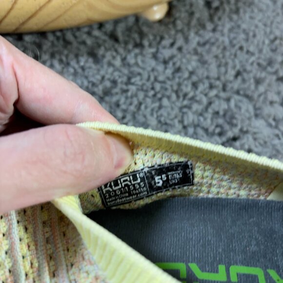 Kuru Stride Athletic Shoe Women 5.5 Fabric Yellow Slip On Walking Sneaker - Picture 7 of 8